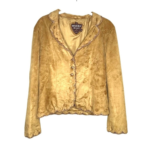 Vintage Faux Suede Jacket Tan Size Medium 70s Vibes​ - Picture 1 of 8